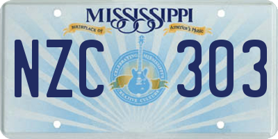 MS license plate NZC303