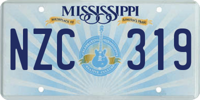 MS license plate NZC319