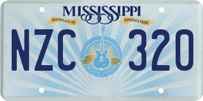 MS license plate NZC320