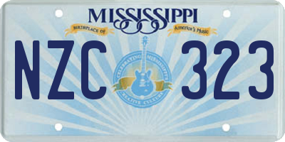 MS license plate NZC323