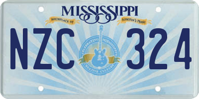 MS license plate NZC324