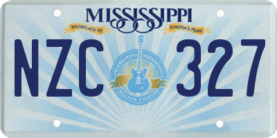 MS license plate NZC327