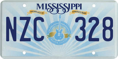 MS license plate NZC328