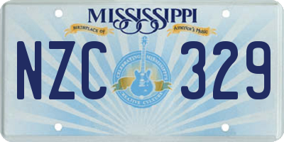 MS license plate NZC329