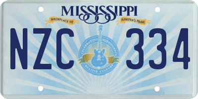 MS license plate NZC334