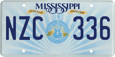 MS license plate NZC336