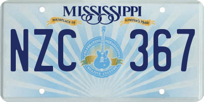 MS license plate NZC367