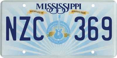 MS license plate NZC369