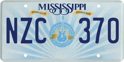 MS license plate NZC370