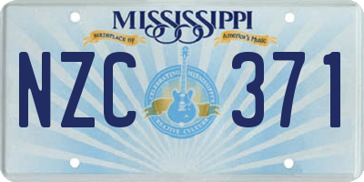 MS license plate NZC371