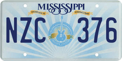 MS license plate NZC376