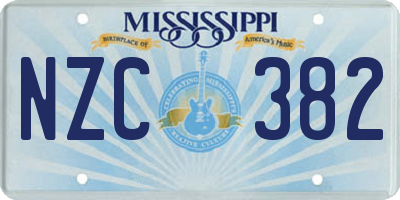 MS license plate NZC382