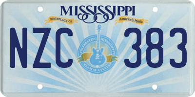 MS license plate NZC383