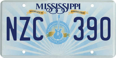 MS license plate NZC390