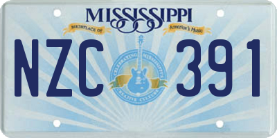 MS license plate NZC391