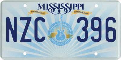 MS license plate NZC396