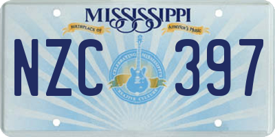 MS license plate NZC397