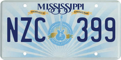 MS license plate NZC399