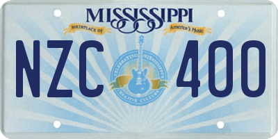 MS license plate NZC400