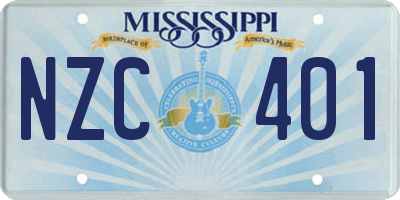 MS license plate NZC401