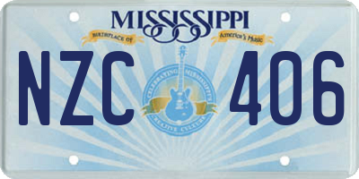 MS license plate NZC406