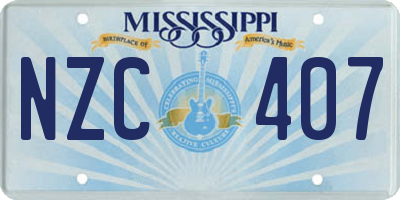 MS license plate NZC407