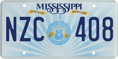 MS license plate NZC408