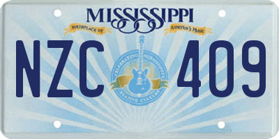 MS license plate NZC409
