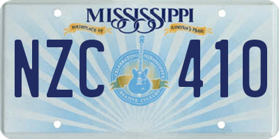 MS license plate NZC410