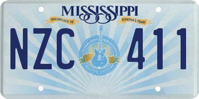 MS license plate NZC411