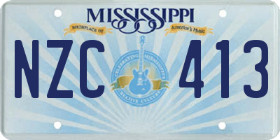MS license plate NZC413