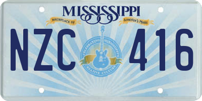 MS license plate NZC416