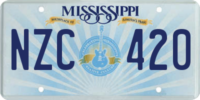 MS license plate NZC420