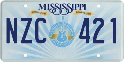 MS license plate NZC421