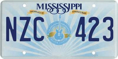 MS license plate NZC423