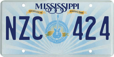 MS license plate NZC424