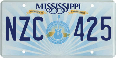 MS license plate NZC425