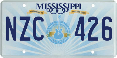 MS license plate NZC426