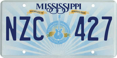 MS license plate NZC427