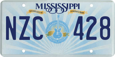 MS license plate NZC428