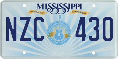 MS license plate NZC430