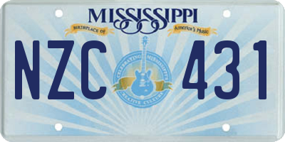 MS license plate NZC431