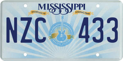 MS license plate NZC433