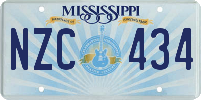 MS license plate NZC434