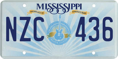 MS license plate NZC436