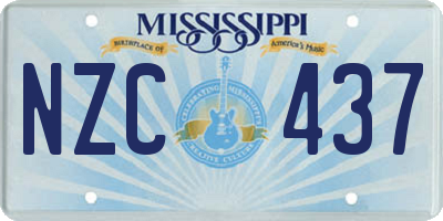 MS license plate NZC437
