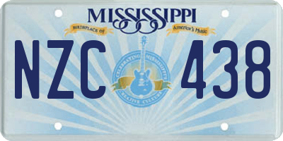 MS license plate NZC438