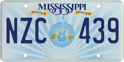 MS license plate NZC439