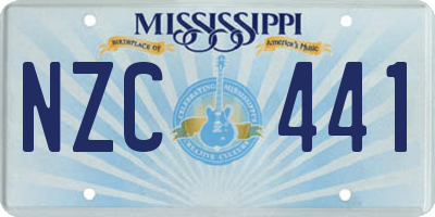 MS license plate NZC441