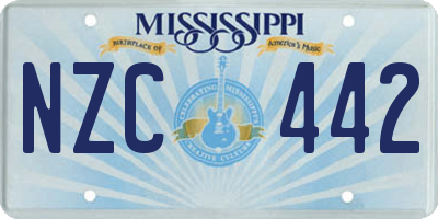 MS license plate NZC442